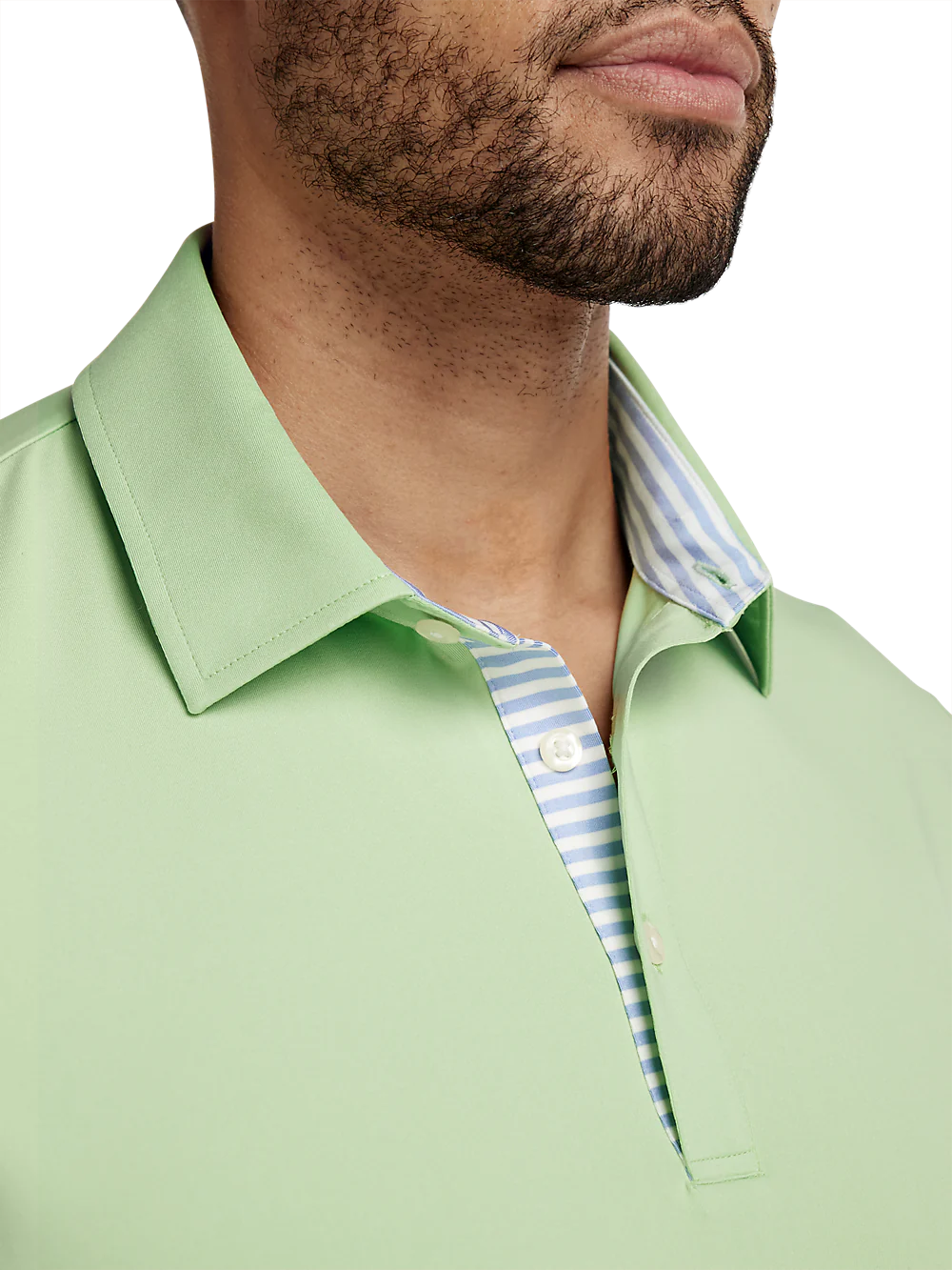 Performance Blend Three Button Polo - Light Green