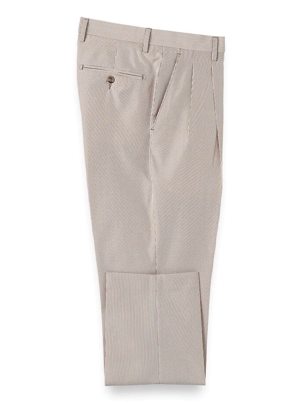 Pinstripe Pleated Pants - Tan Stripe