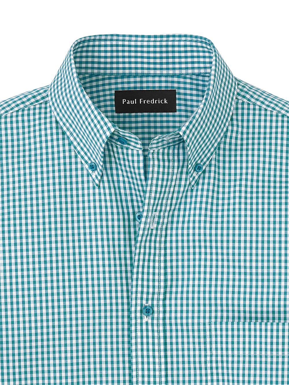 Cotton Gingham Casual Shirt - Teal