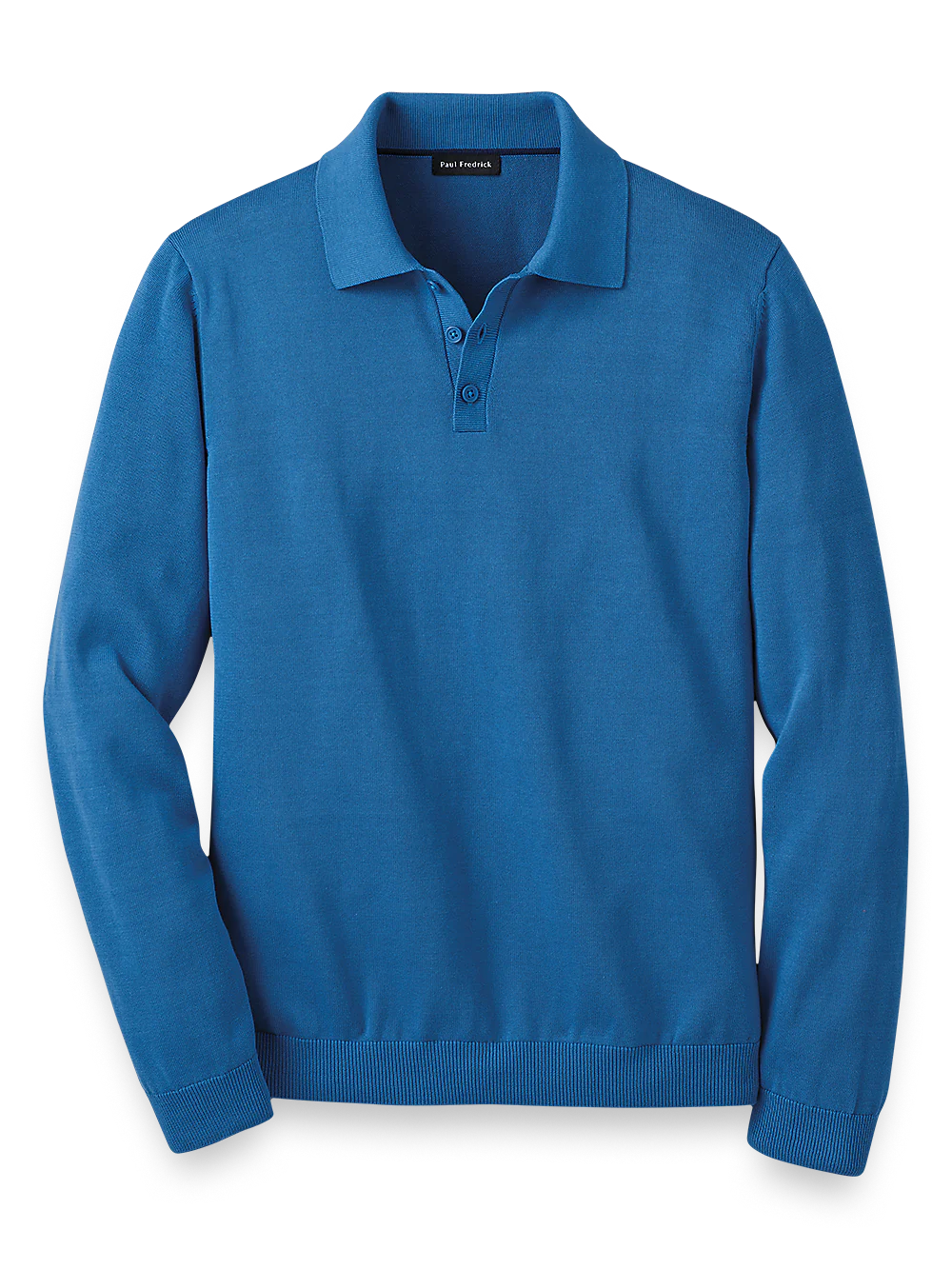 Supima Cotton Three Button Polo - Blue