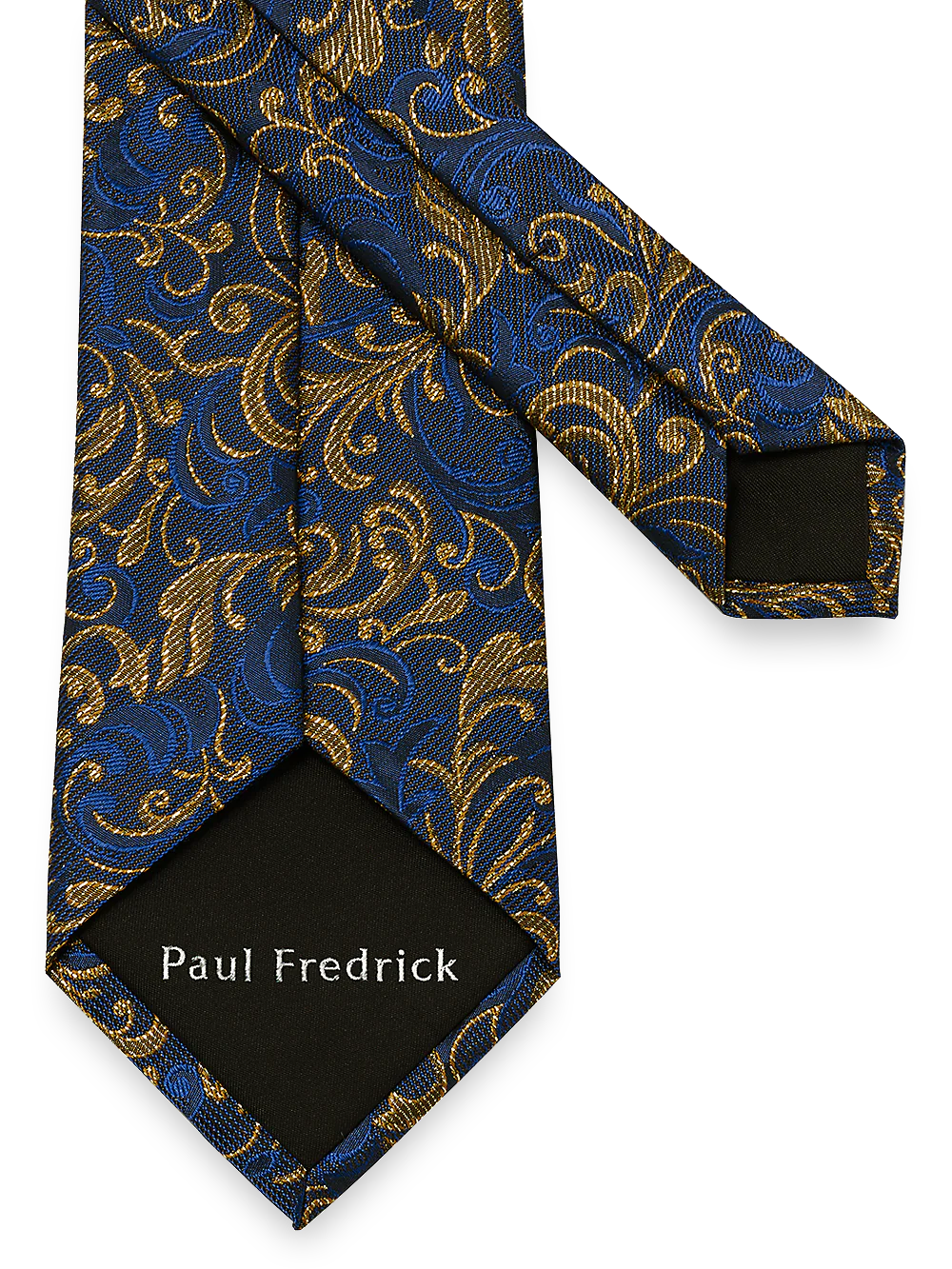 Filigree Motif Woven Silk Blend Tie - Navy Multi