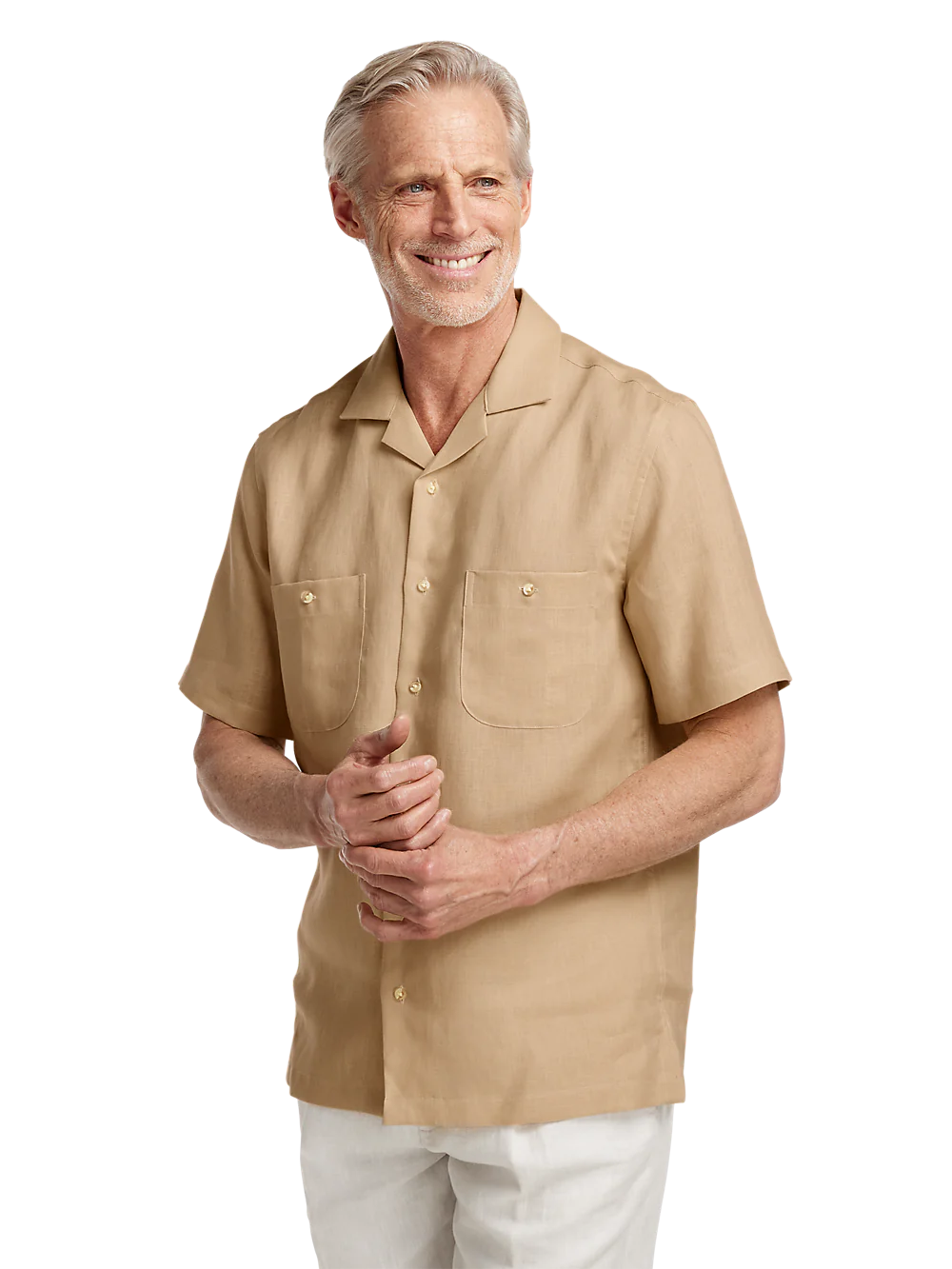 Linen Solid Casual Shirt - Tan