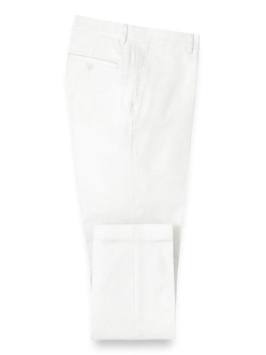 Cotton Stretch Twill Pants - White