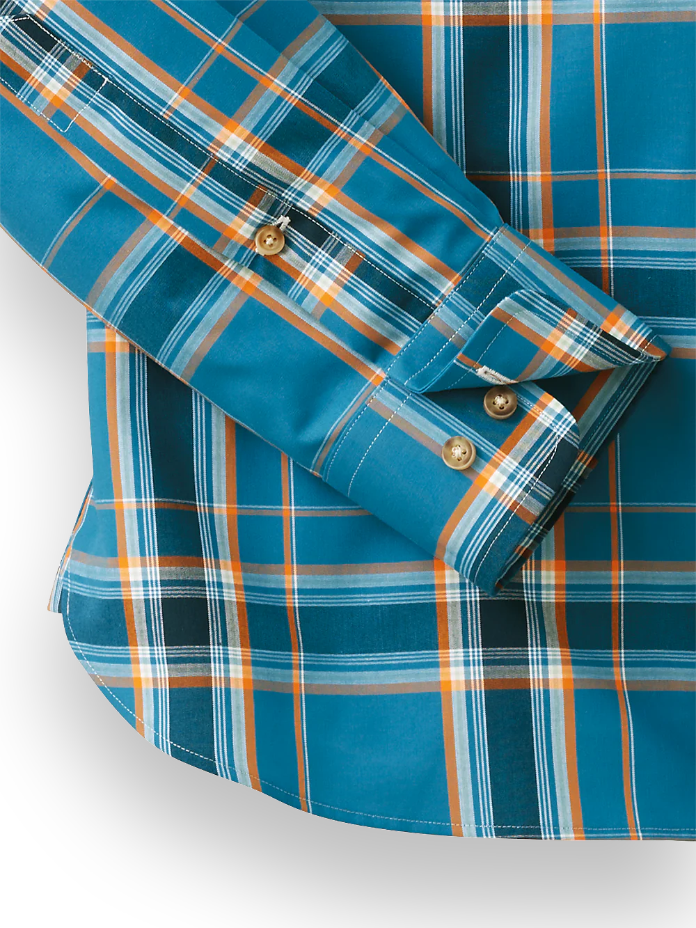 Cotton Plaid Casual Shirt - Teal