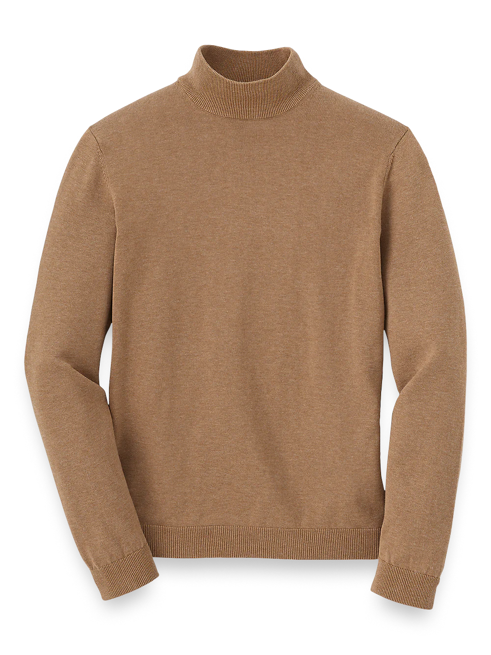 Supima Cotton Mock Neck Sweater - Camel