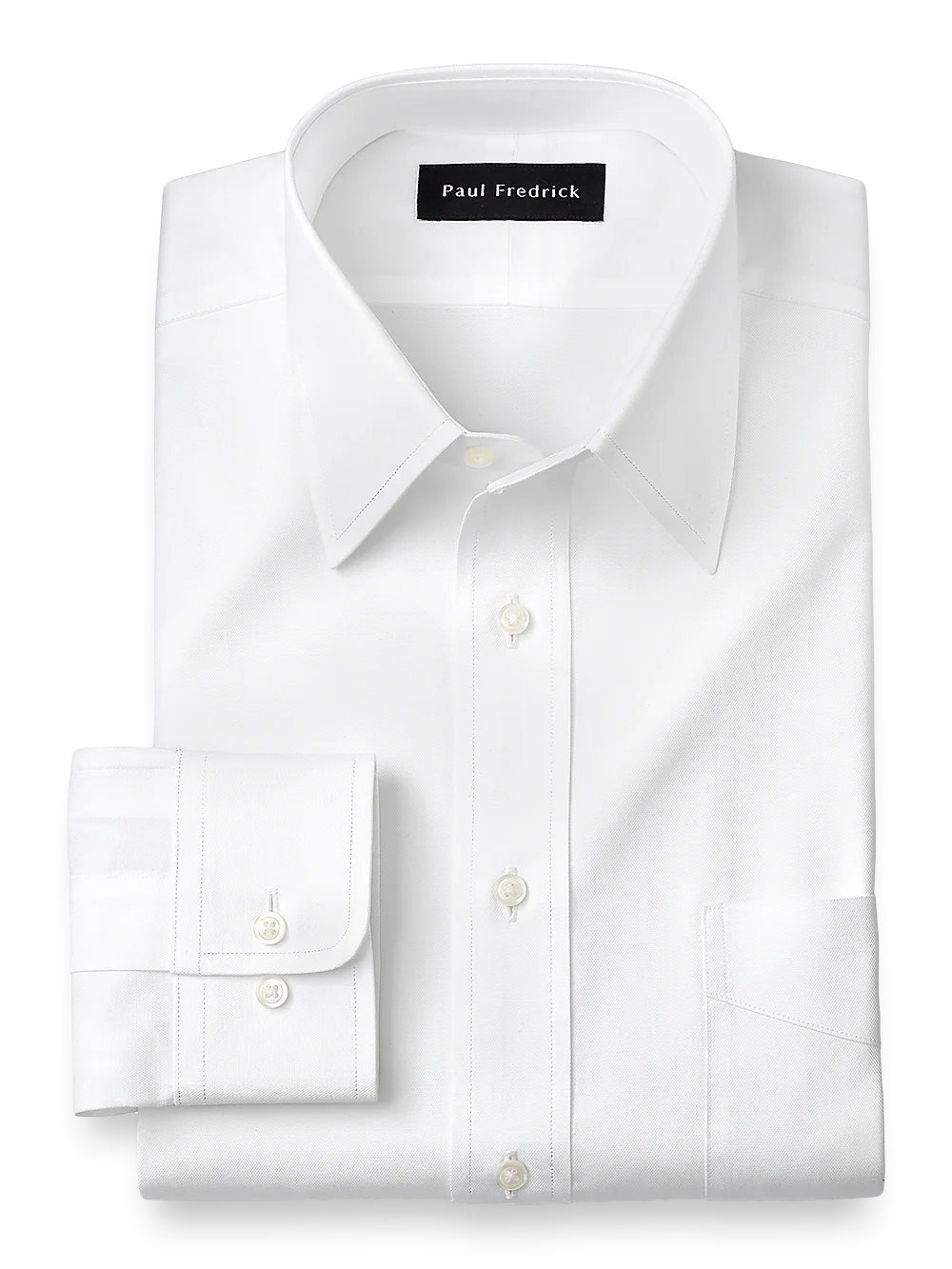 Superfine Egyptian Cotton Solid Color Straight Collar Dress Shirt - White