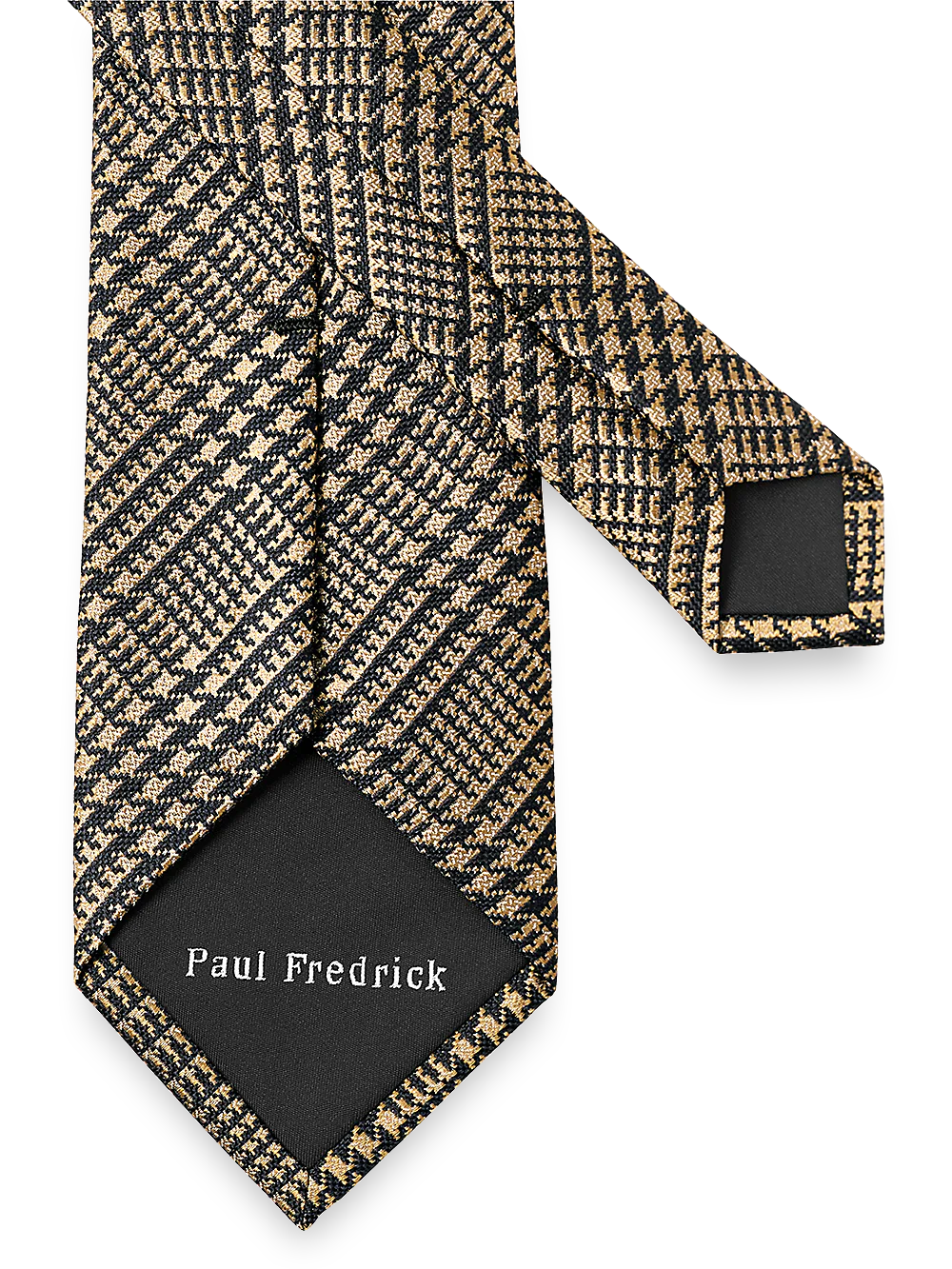 Plaid Woven Silk Tie - Gold