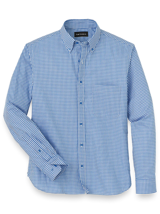 Cotton Gingham Casual Shirt - Blue