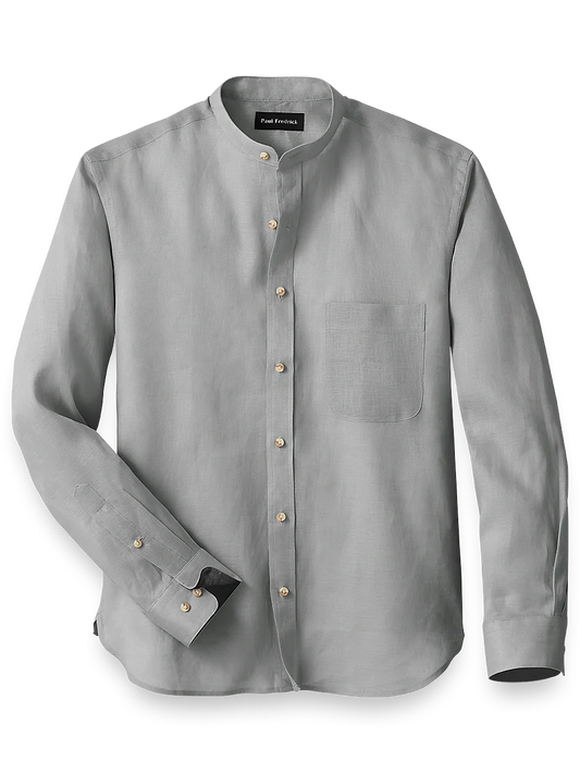 Linen Solid Casual Shirt - Silver