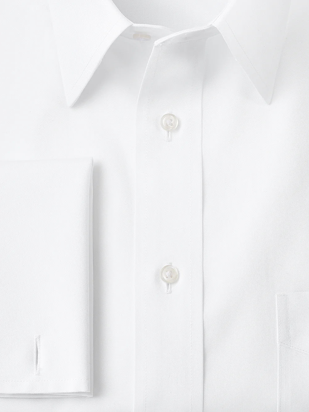 Tailored Fit Impeccable Non-Iron Cotton Straight Collar French Cuff Dress Shirt - White