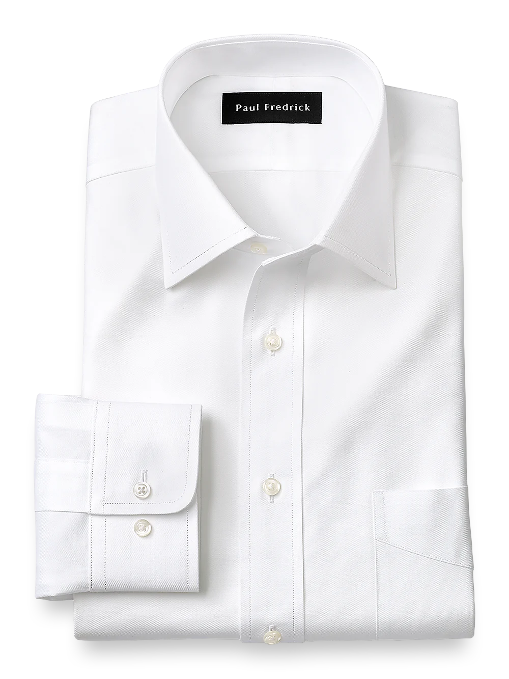 Superfine Egyptian Cotton Solid Color Spread Collar Dress Shirt - White