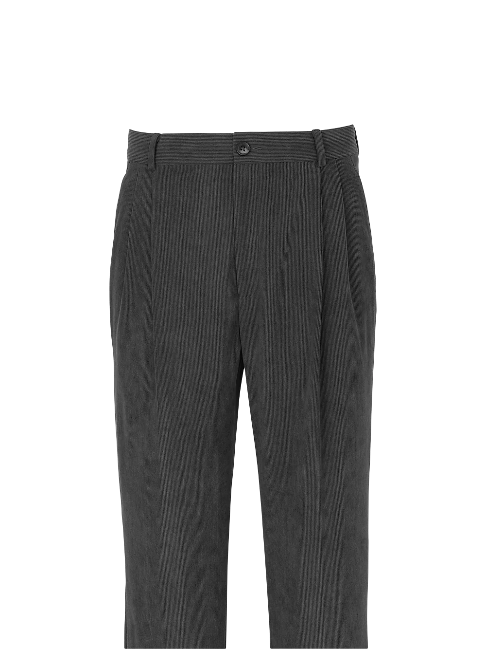 Corduroy Pleated Pants - Black