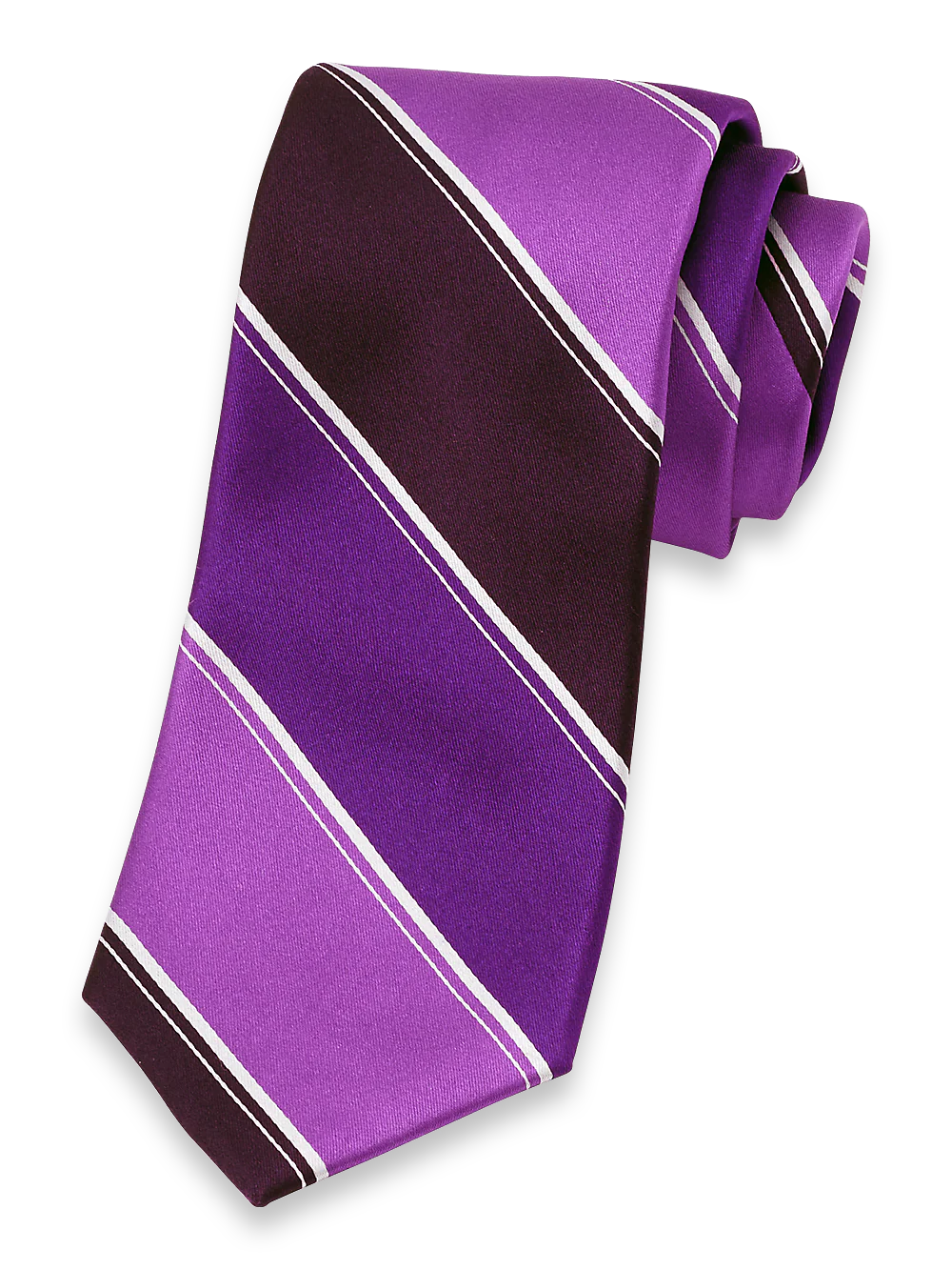 Stripe Woven Silk Tie - Purple