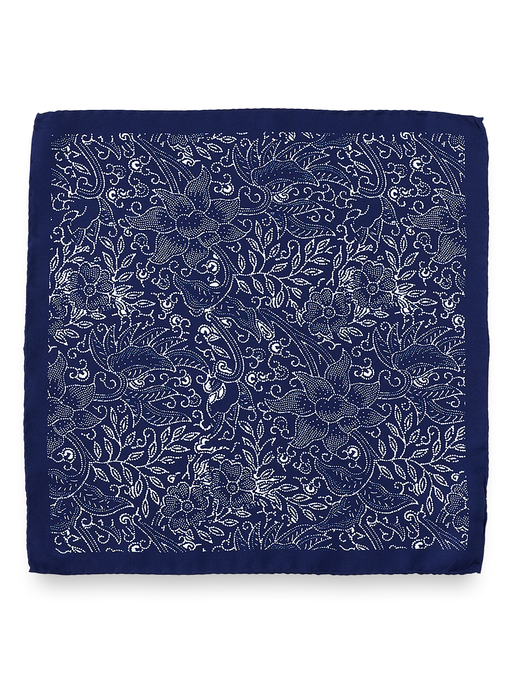 Floral Silk Pocket Square - Blue