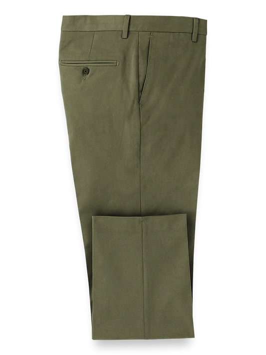 Cotton Stretch Twill Pants - Dark Olive