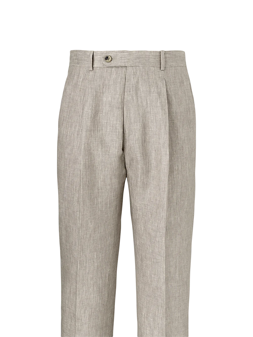 Linen Chambray Twill Single Pleat Pants - Grey