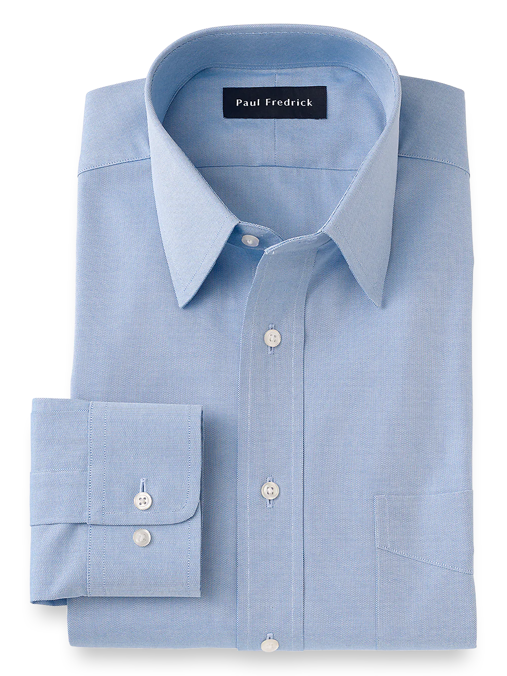 Superfine Egyptian Cotton Solid Color Straight Collar Dress Shirt - Blue