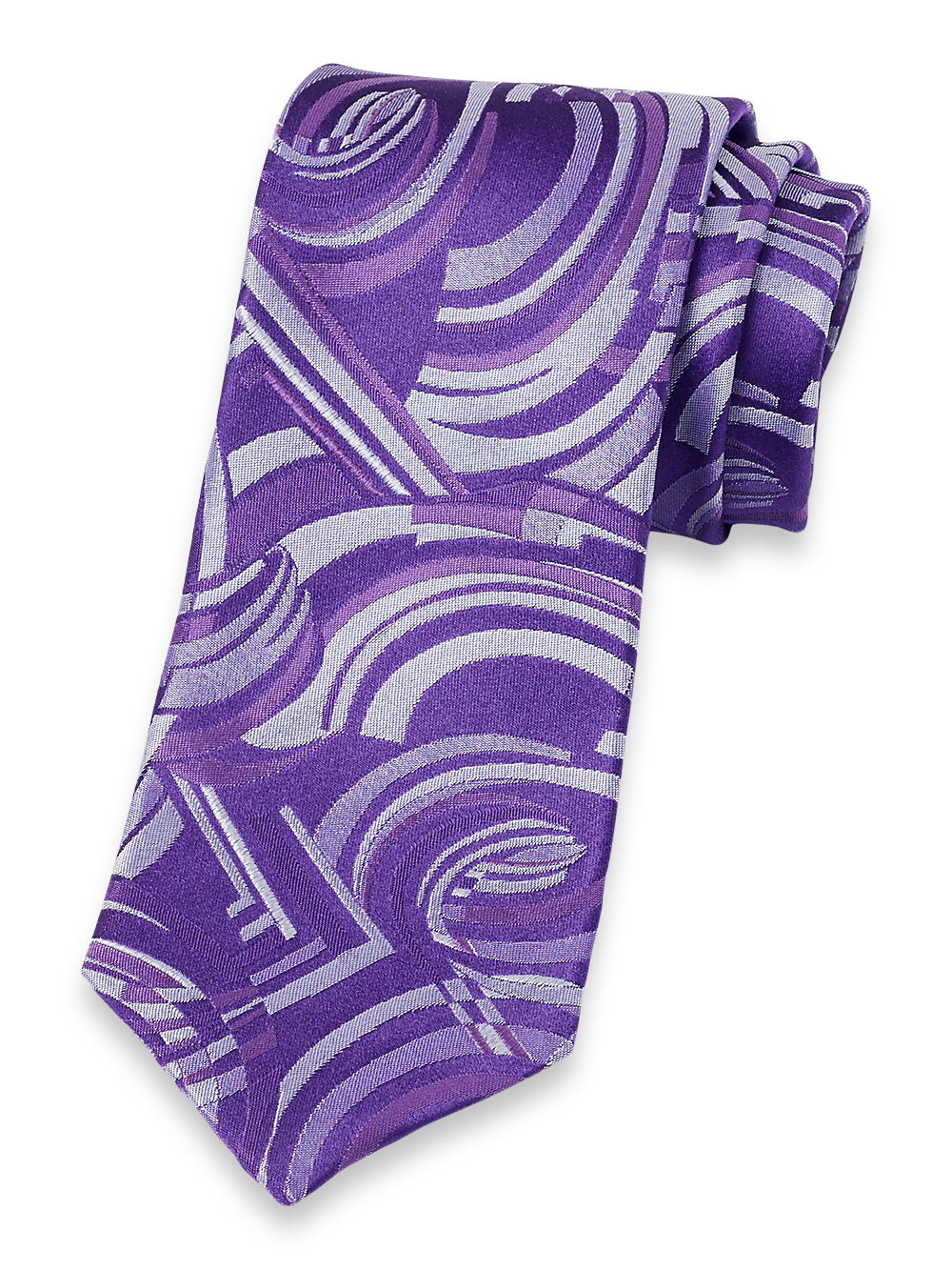 Abstract Woven Silk Tie - Purple