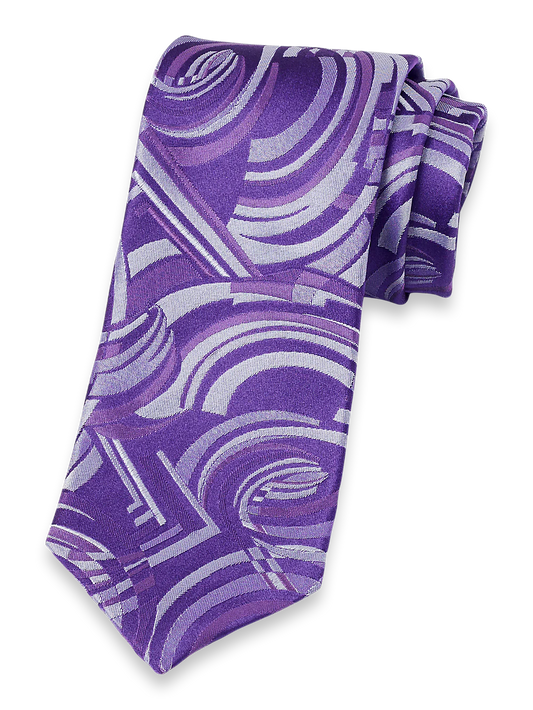 Abstract Woven Silk Tie - Purple