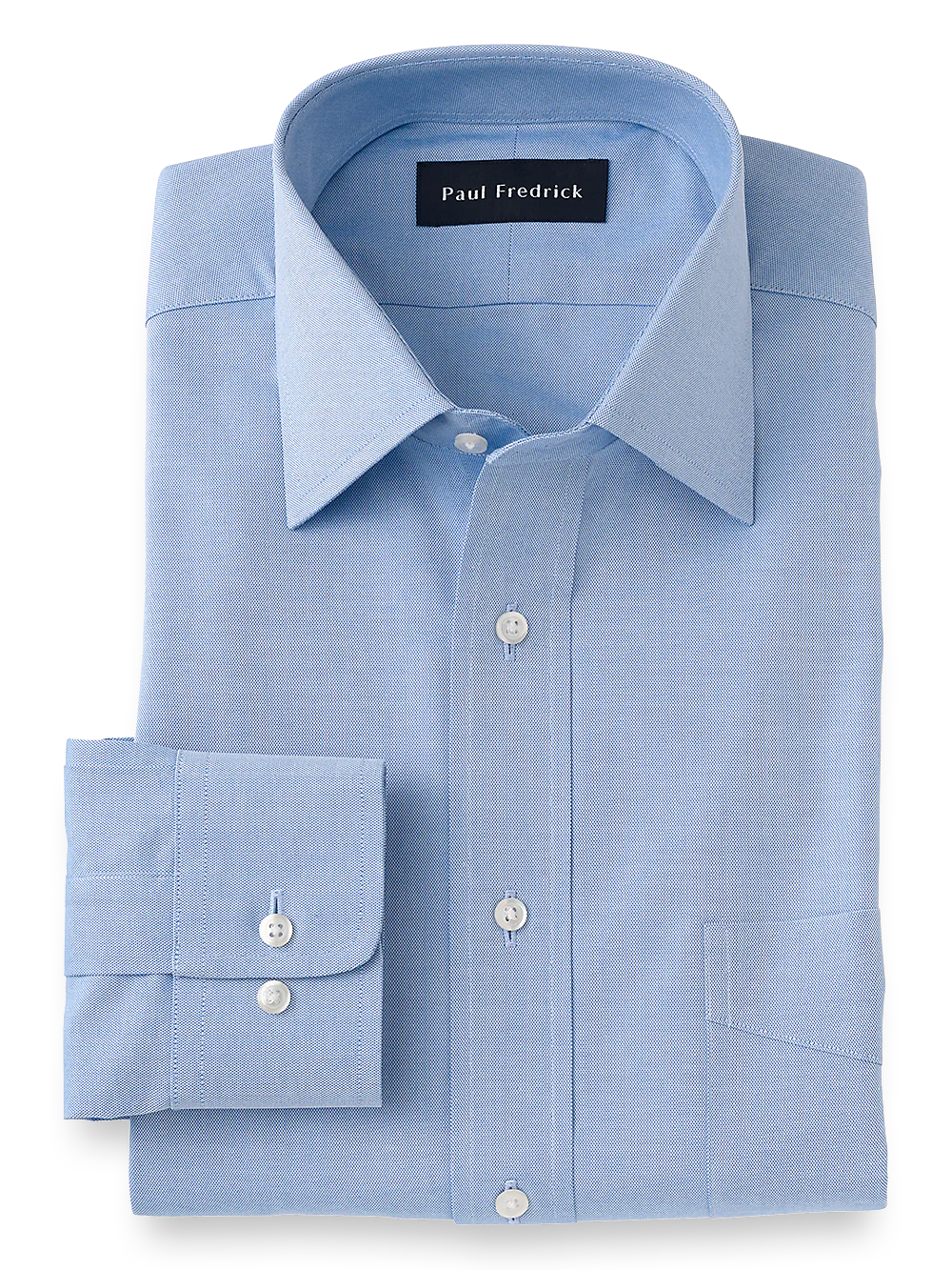 Superfine Egyptian Cotton Solid Color Spread Collar Dress Shirt - Blue