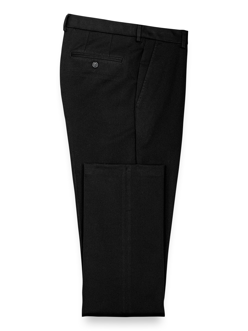 Impeccable Cotton Chino Flat Front Pants - Black