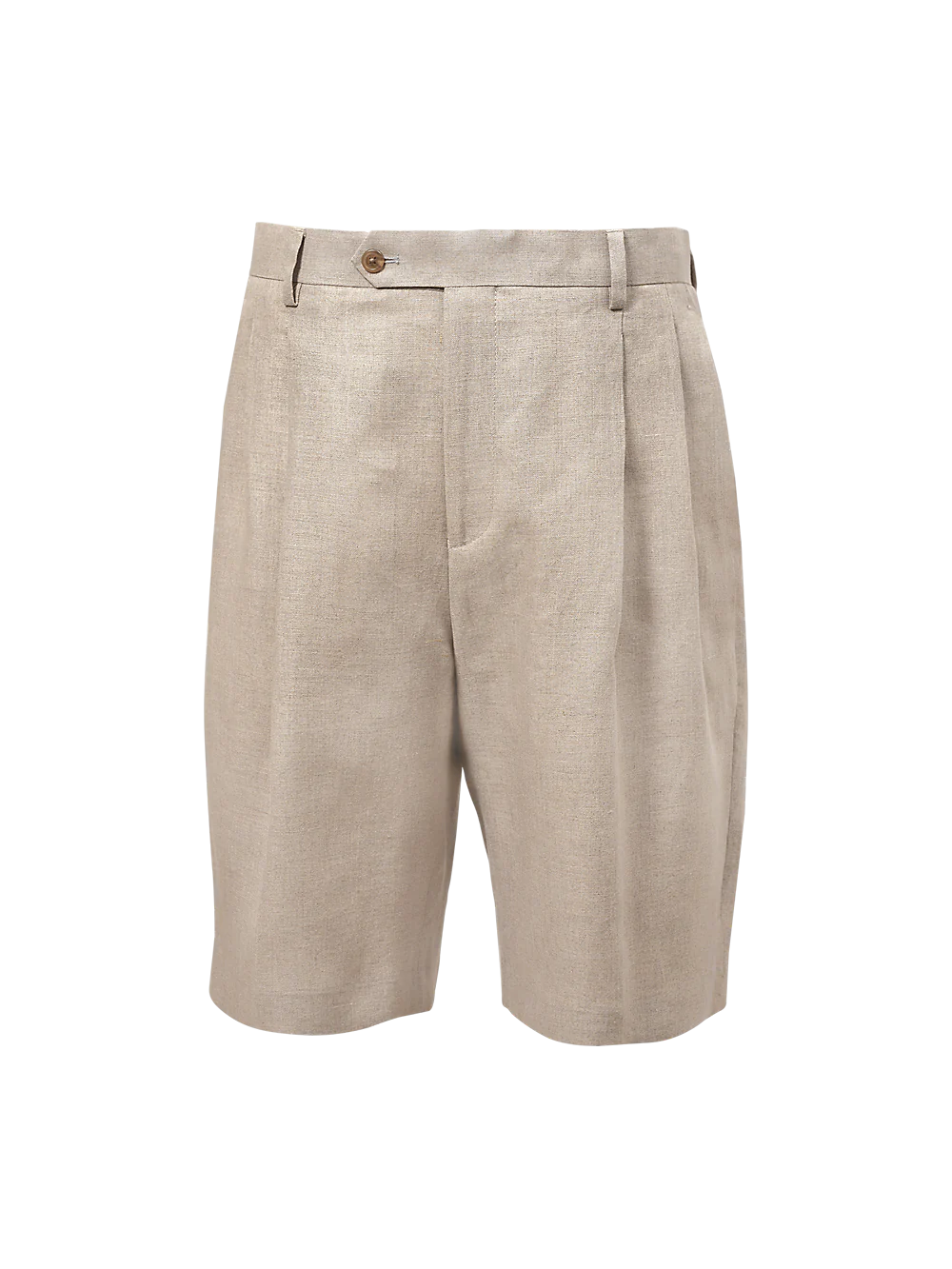 Linen Pleated Shorts - Khaki