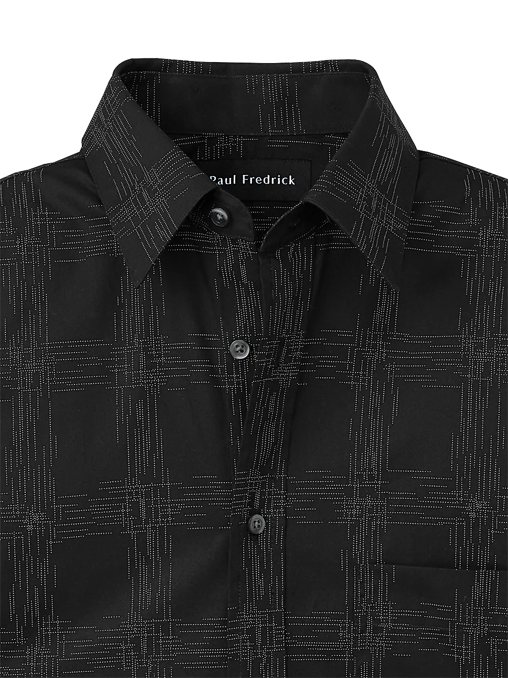 Cotton Check Print Casual Shirt - Black