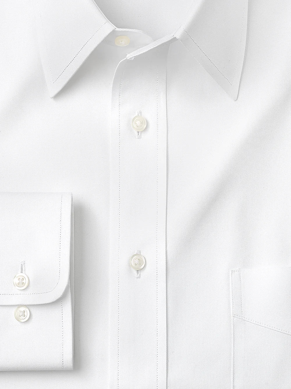 Superfine Egyptian Cotton Solid Color Straight Collar Dress Shirt - White