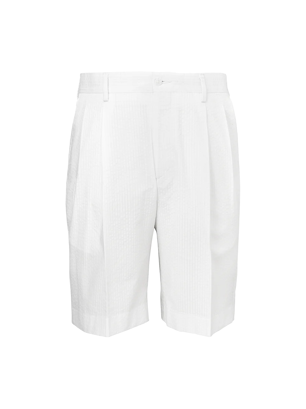 Cotton Seersucker Shorts - White