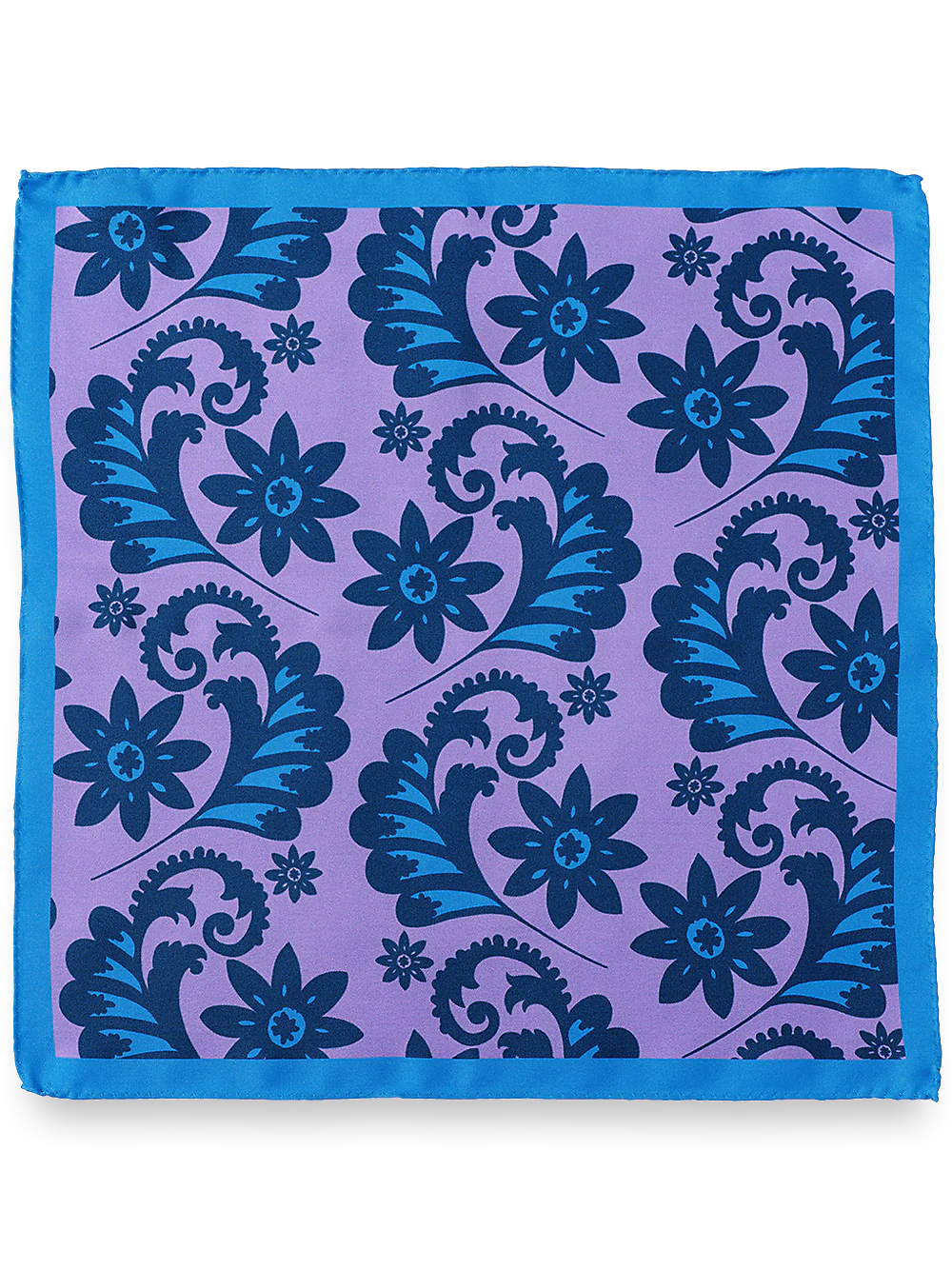 Floral Silk Pocket Square - Purple Multi