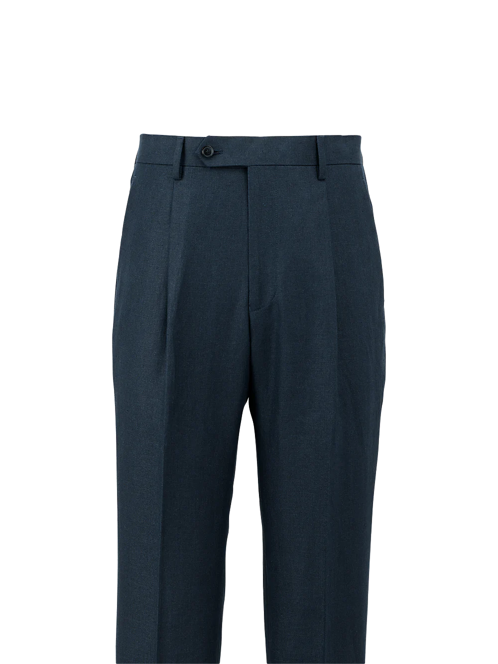 Linen Single Pleat Pants - Blue