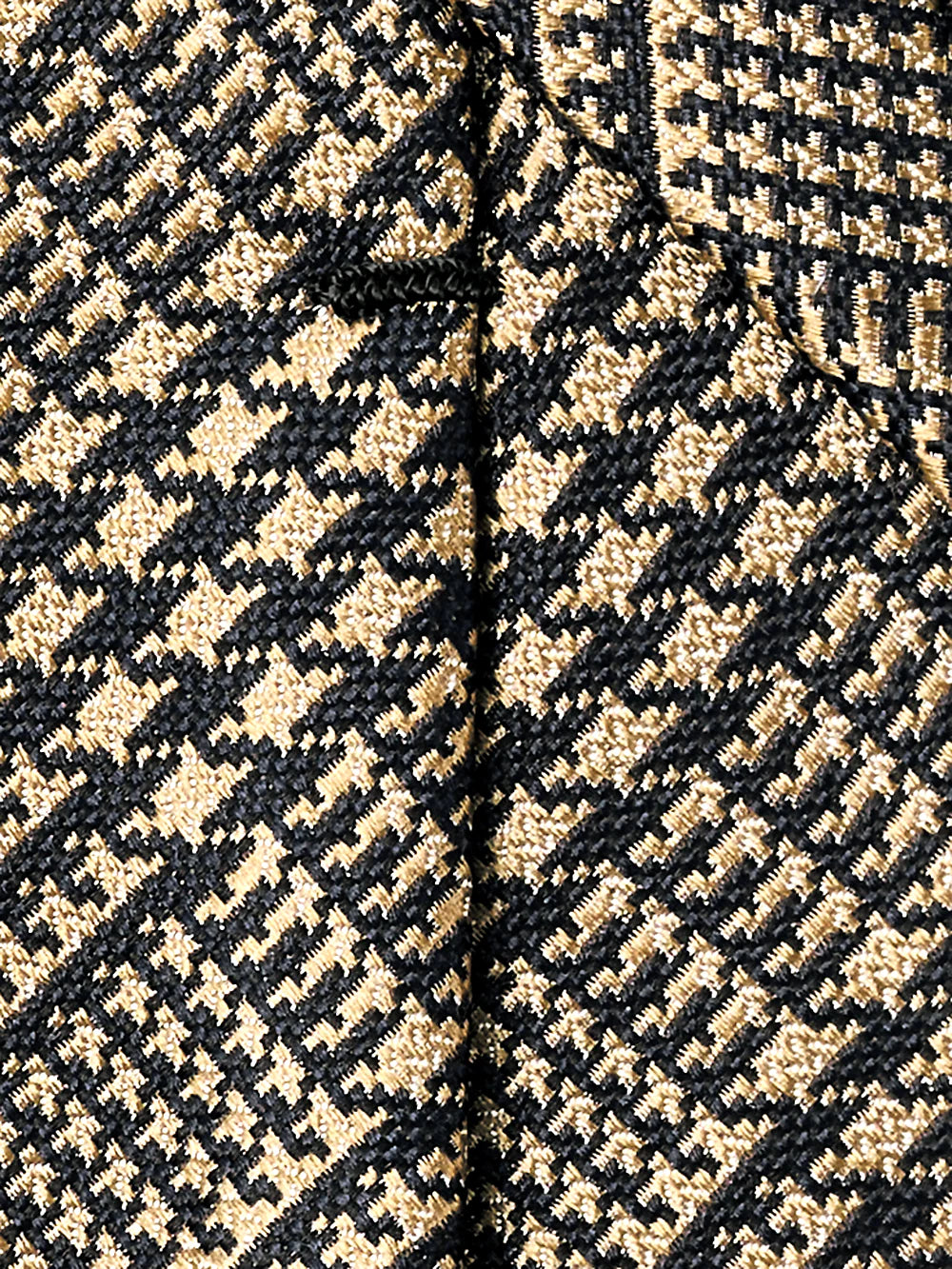 Plaid Woven Silk Tie - Gold