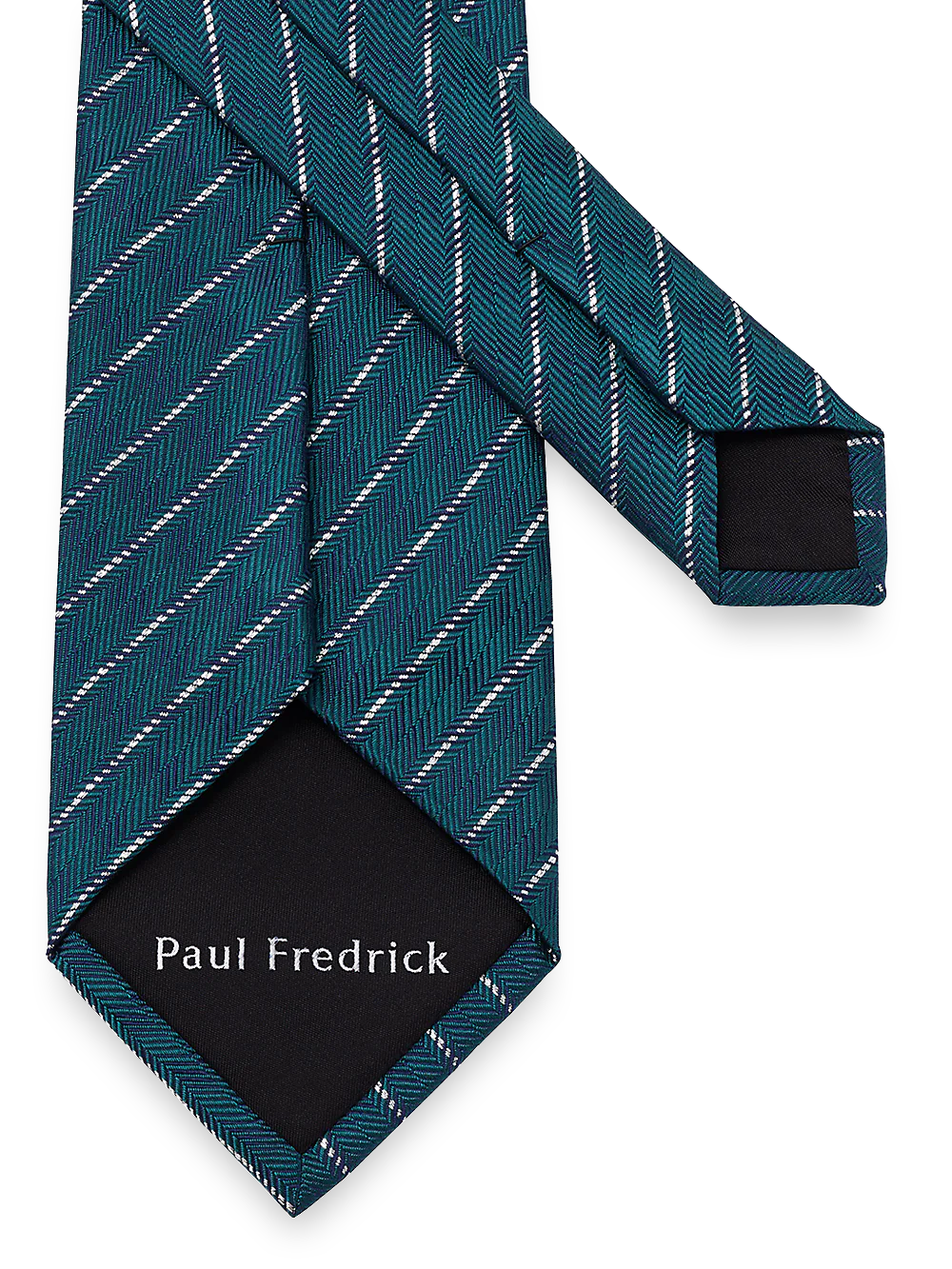 Stripe Woven Silk Blend Tie - Hunter