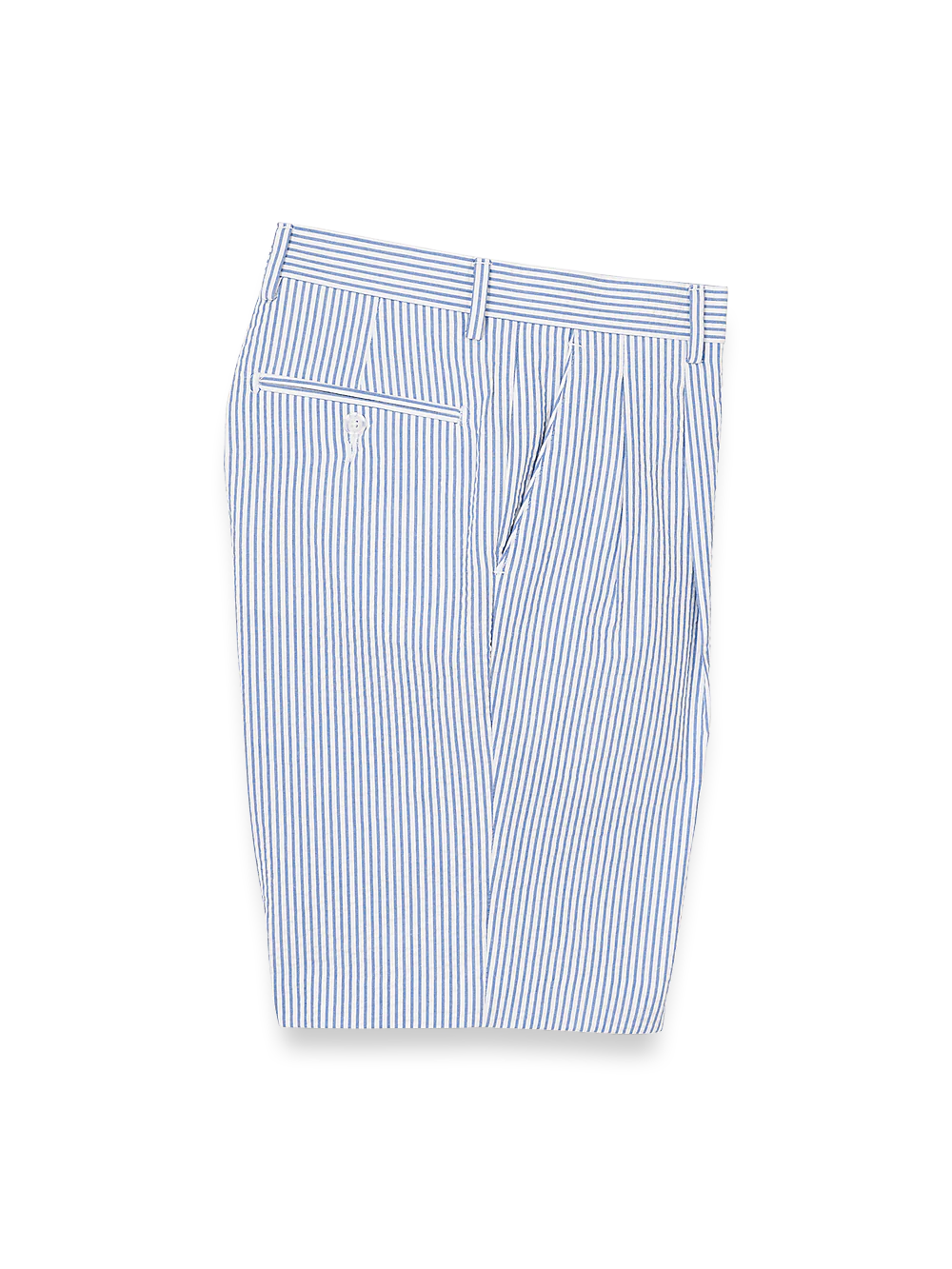 Cotton Seersucker Shorts - Blue Stripe