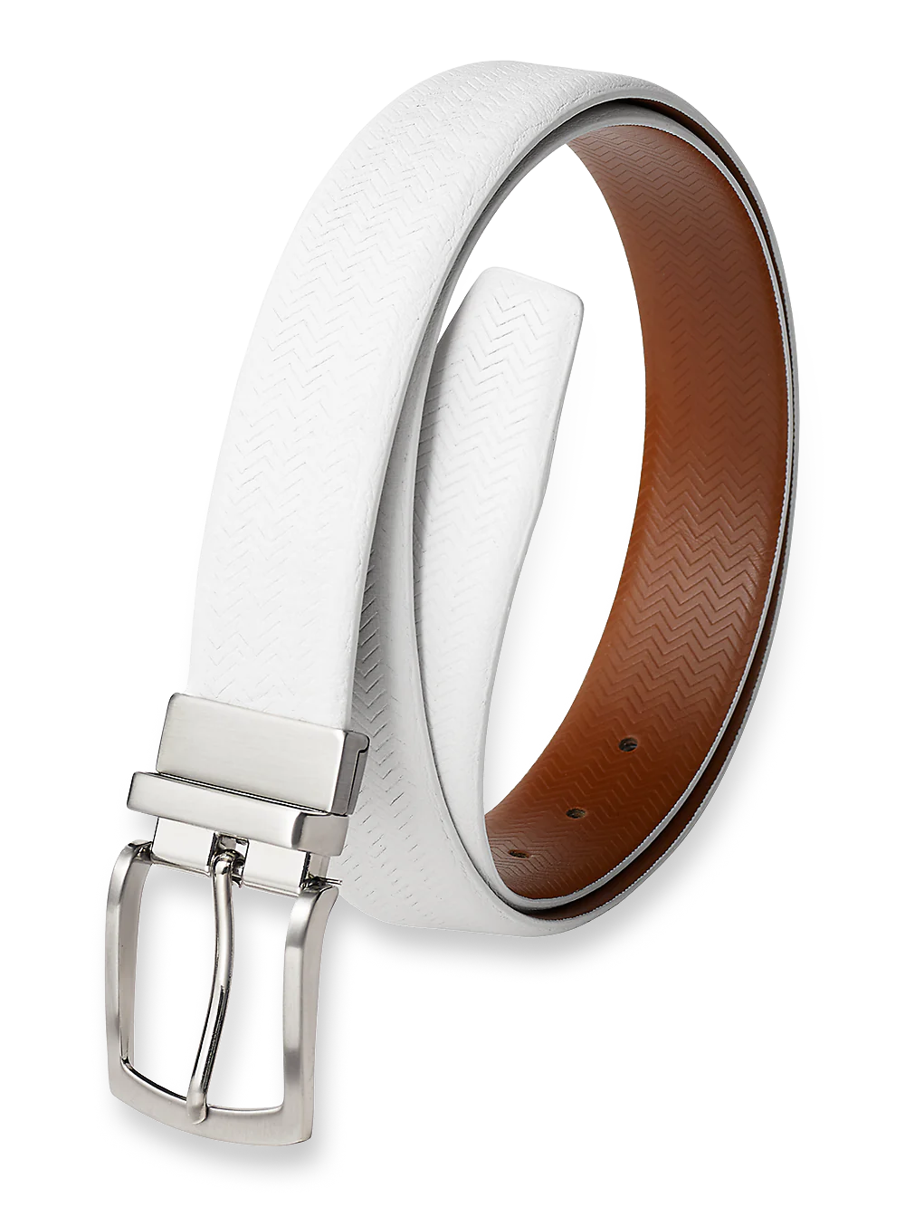 Noah Reversible Belt - White/chestnut