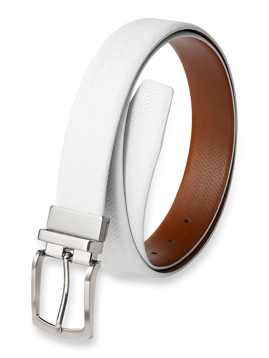 Noah Reversible Belt - White/chestnut