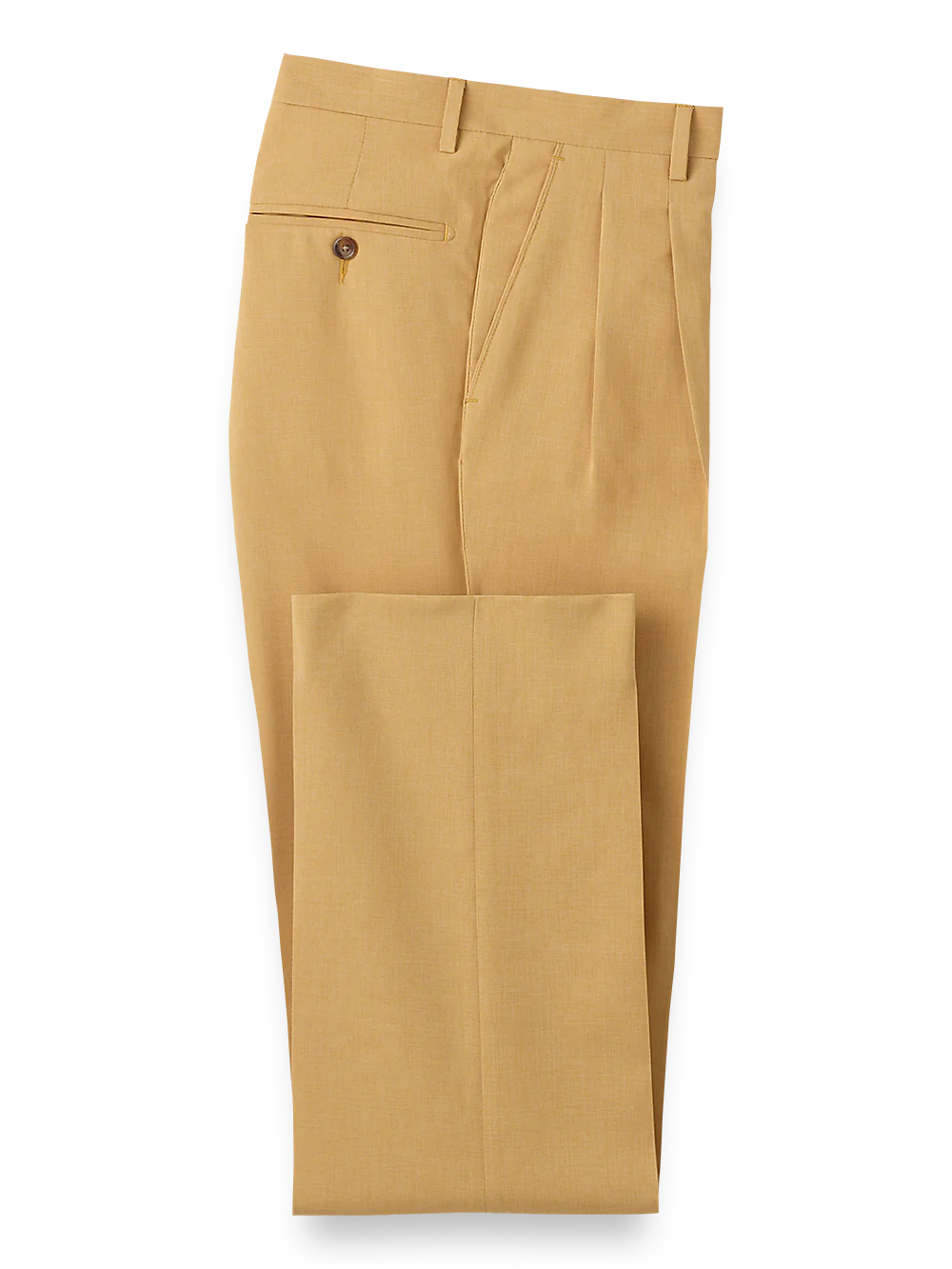 Pleated Travel Pants - Mustard