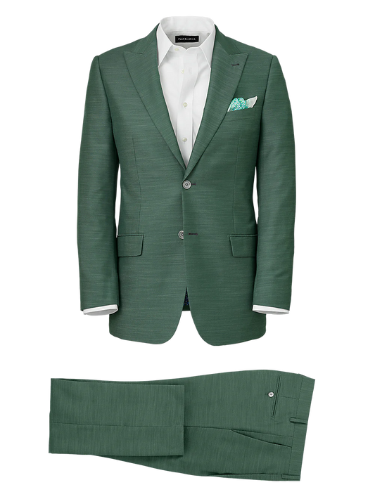 Performance Blend Single Breasted Peak Lapel Suit - Green