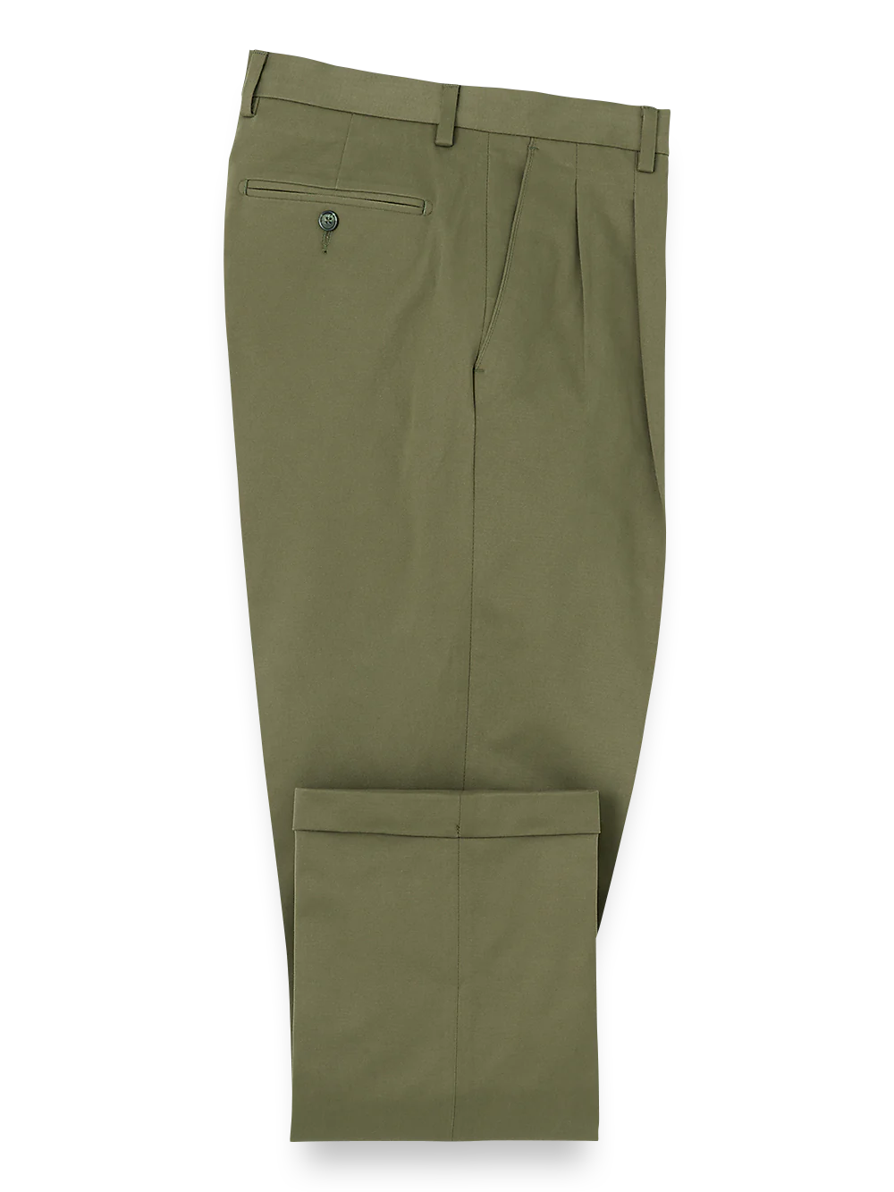 Cotton Stretch Twill Pants - Olive