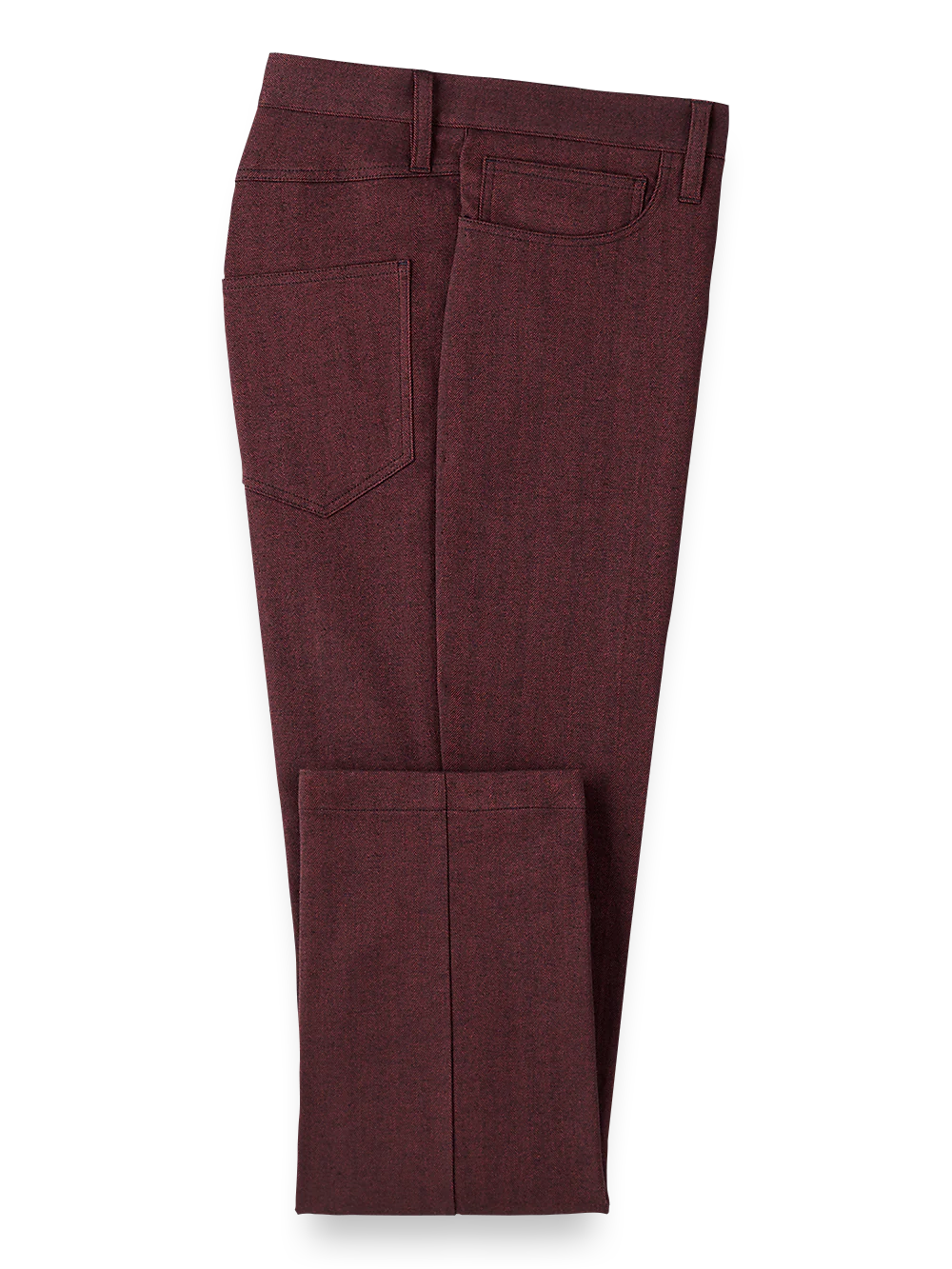 Cotton Herringbone Five Pocket Pants - Rust