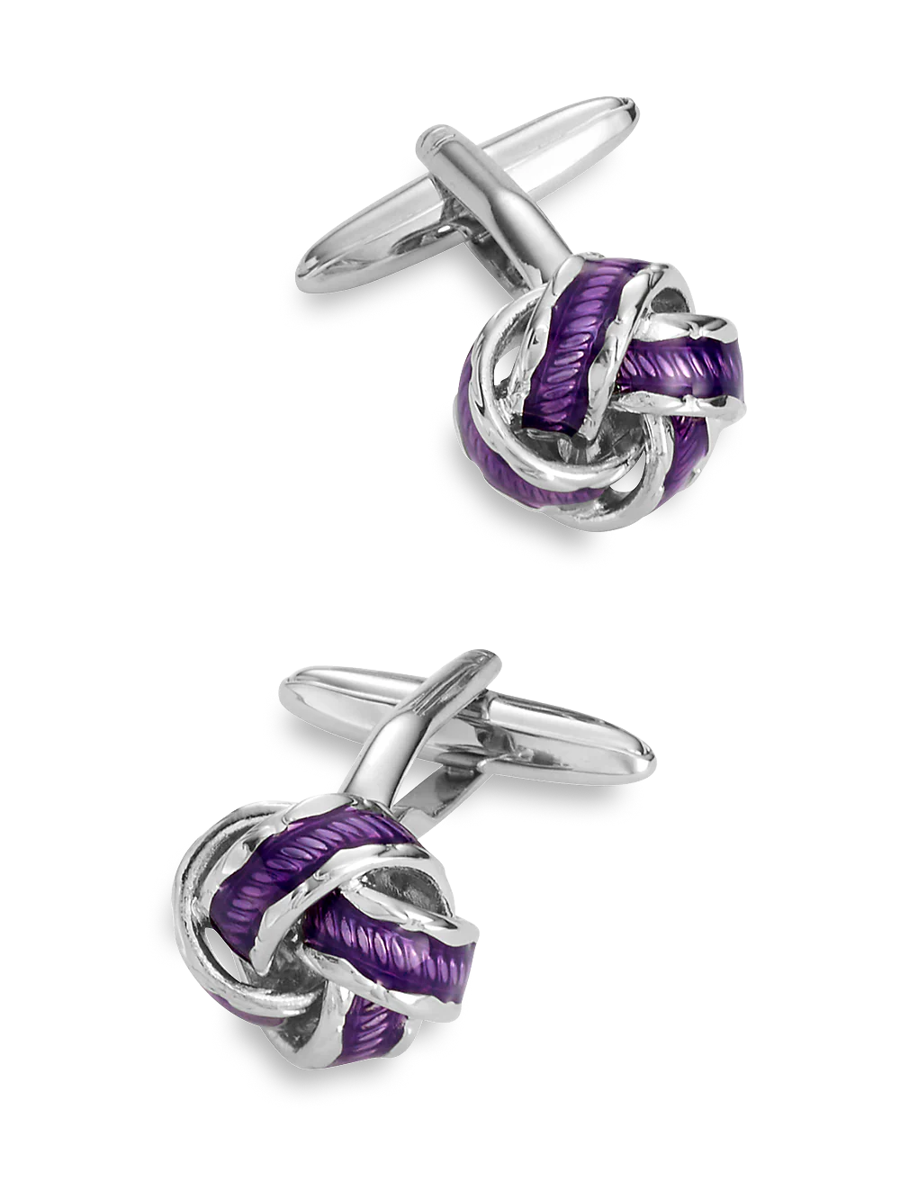 Enamel Knot Cufflinks - Purple