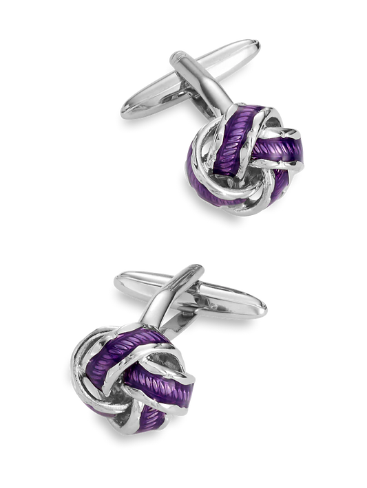 Enamel Knot Cufflinks - Purple