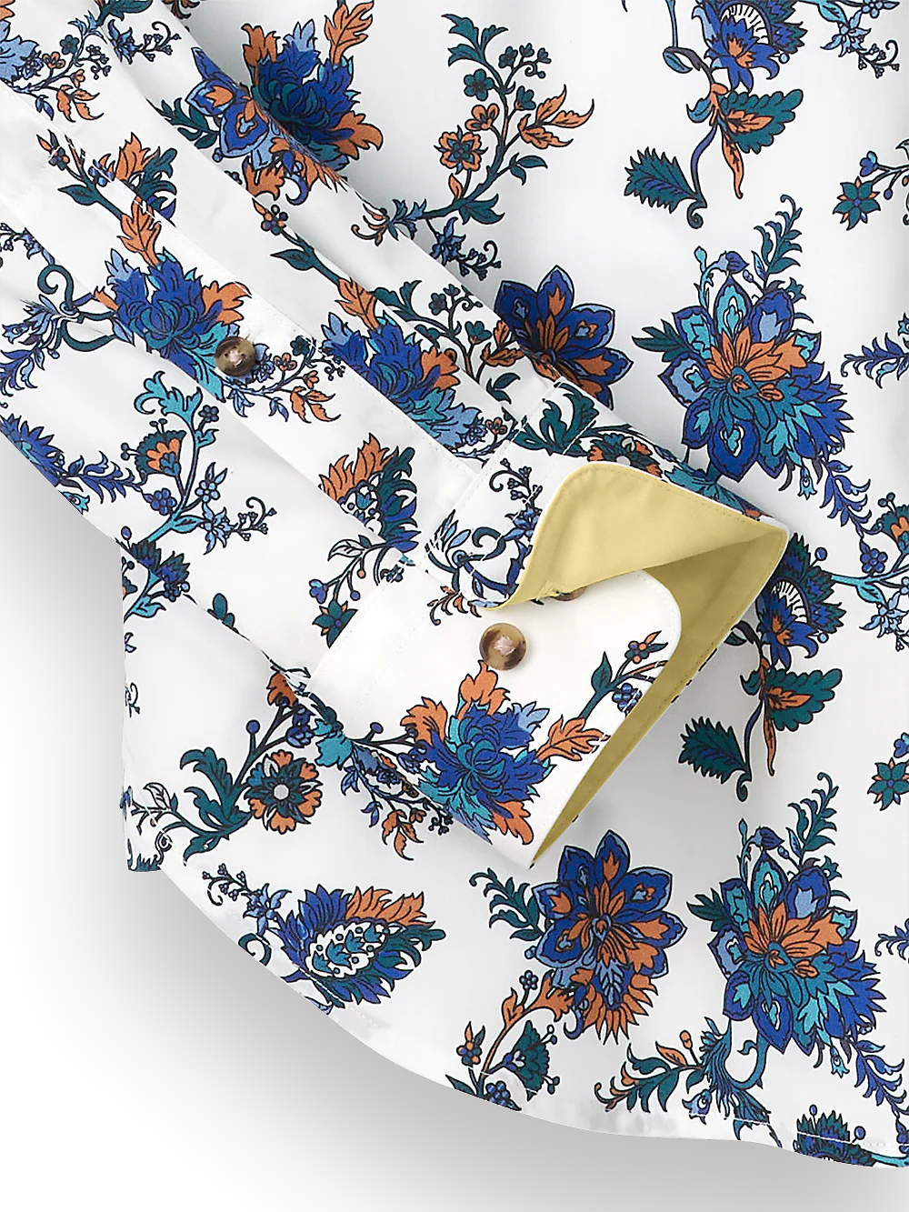 Cotton Floral Print Casual Shirt - Blue/brown