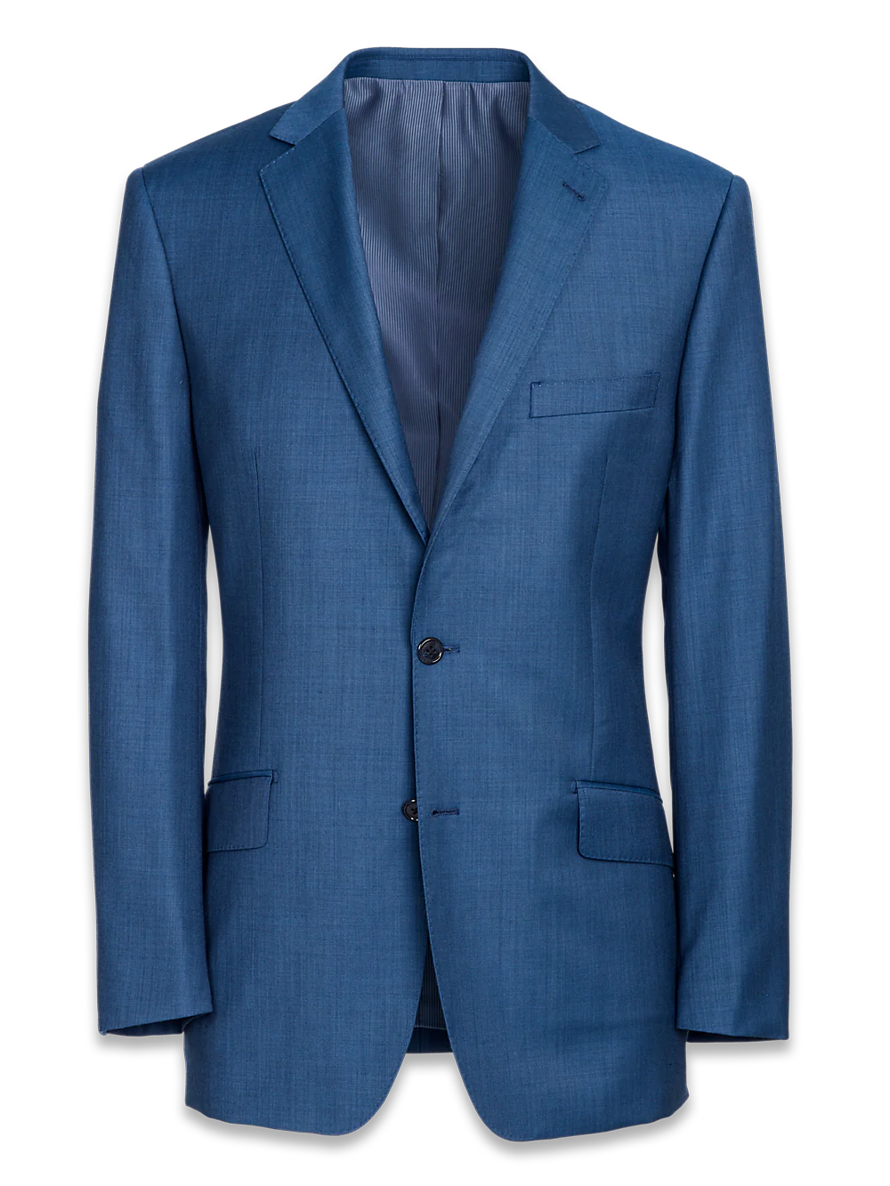 Tailored Fit Sharkskin Notch Lapel Suit Jacket - Slate Blue