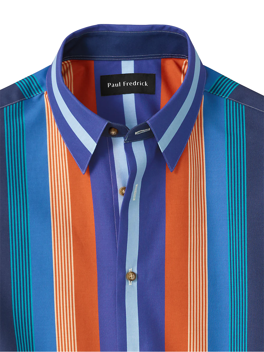 Cotton Multi Stripe Print Casual Shirt - Navy