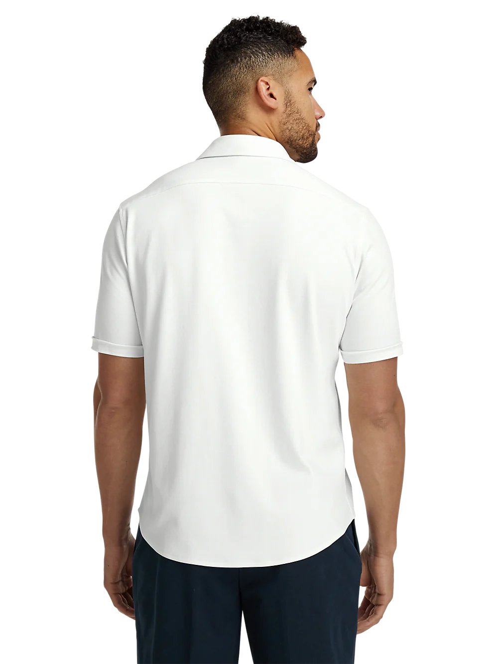 Cotton Button Front Polo - White