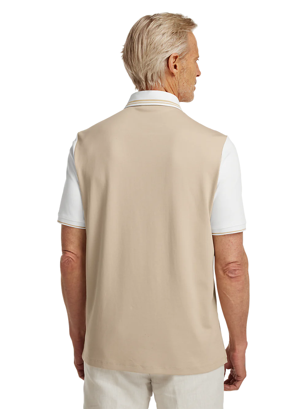 Cotton Three Button Polo - Tan