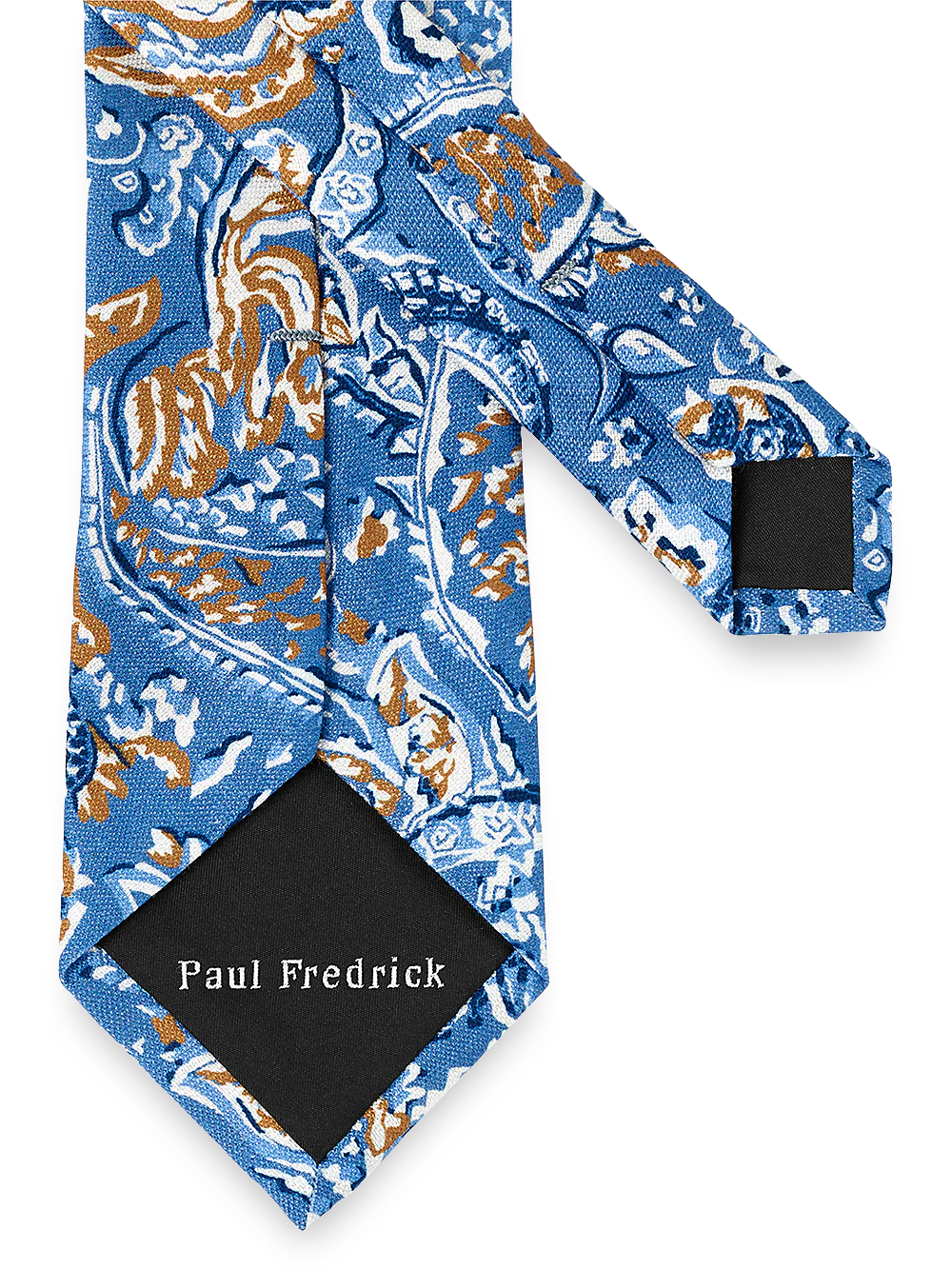 Paisley Woven Silk Tie - Blue/tan