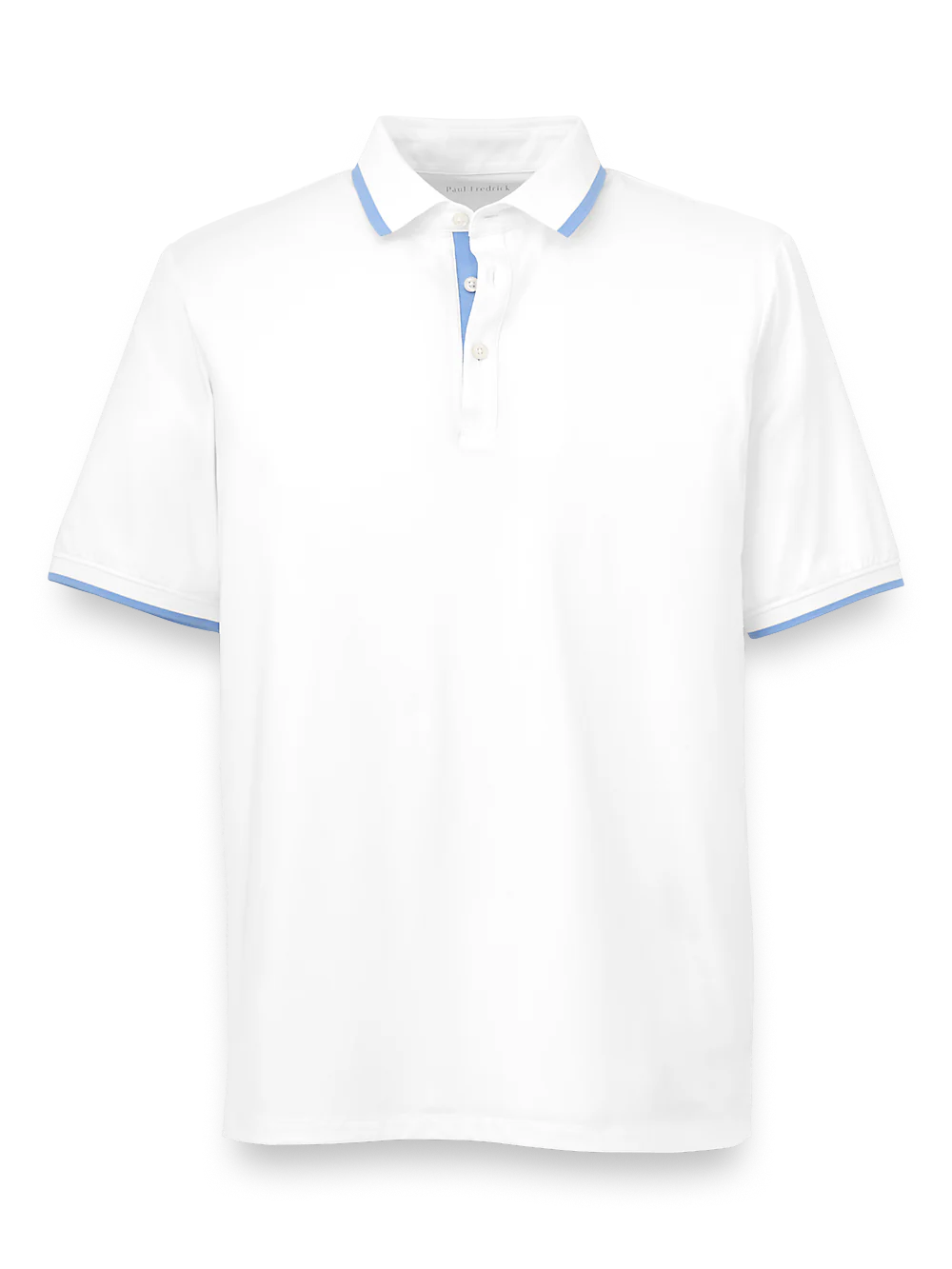 Performance Blend Three Button Polo - White/blue