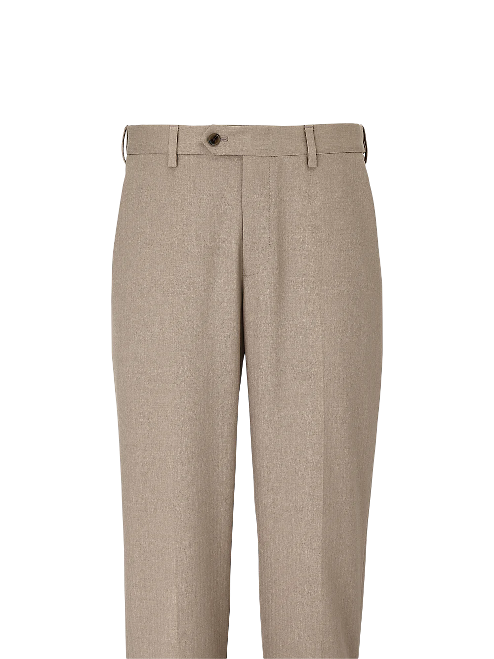 Microfiber Herringbone Flat Front Pants - Grey